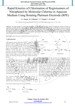 Rapid Kinetics of Chlorination of Regioisomers of Nitrophenol by