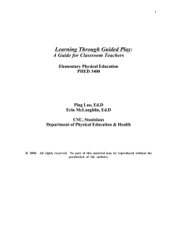 Learning Through Guided Play - California State University Stanislaus