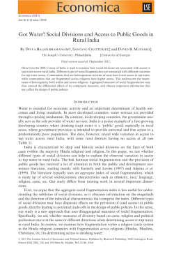 Got Water? Social Divisions and Access to Public Goods in Rural India