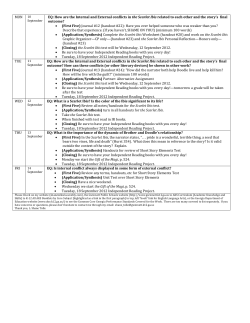 MON 10 EQ: How are the Internal and External conflicts in
