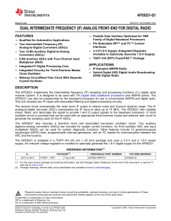 Analog Front End for Digital Radio