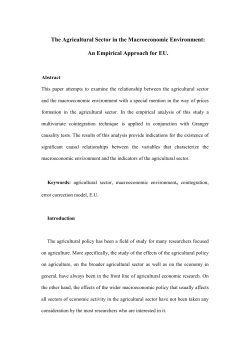 The Agricultural Sector in the Macroeconomic Environment: An