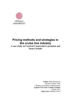 Pricing methods and strategies in the cruise line industry