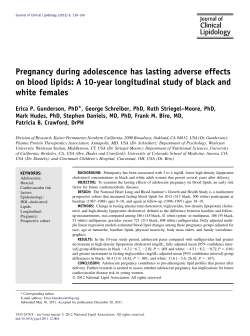 Pregnancy during adolescence has lasting adverse effects on blood