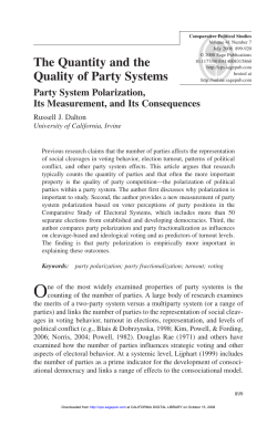 The Quantity and the Quality of Party Systems: Party System