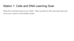 Station 1: Cells and DNA Learning Goal
