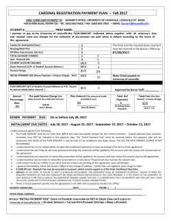 Cardinal Registration Payment Plan - Fall 2017