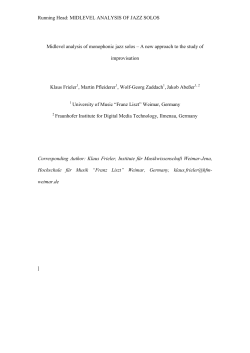 Midlevel analysis of monophonic jazz solos. A new approach to the