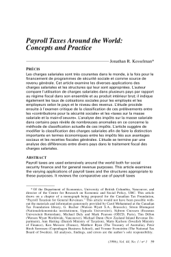 Payroll Taxes Around the World: Concepts and Practice
