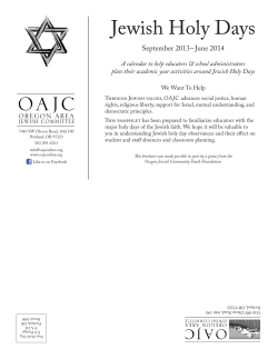 Jewish Holy Days - Portland Public Schools