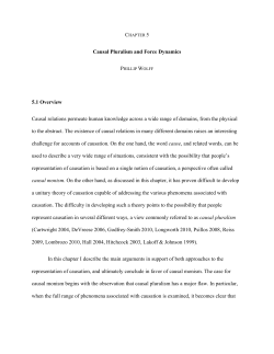 Causal Pluralism and Force Dynamics 5.1 Overview Causal