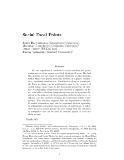 Social Focal Points - Columbia University