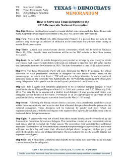 MEMORANDUM - Texas Democratic Party
