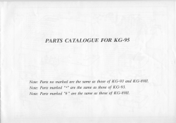 PARTS CATALOGW FOR KG-95 - mostly knitting machines