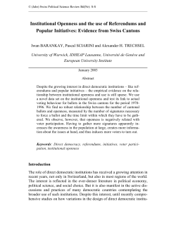 Institutional Openness and the use of Referendums and