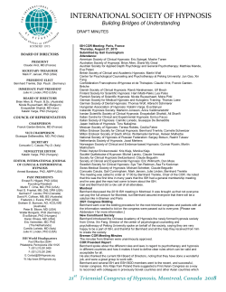 international society of hypnosis - The International Society for