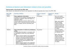 Schedule of election and referendum