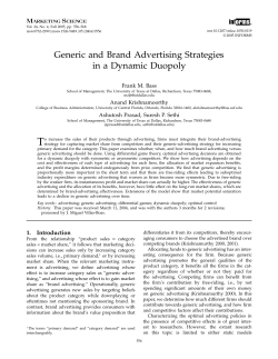 Generic and Brand Advertising Strategies in a Dynamic Duopoly