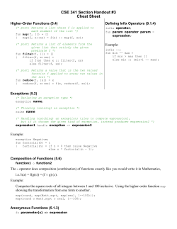 CSE 341 Section Handout #3 Cheat Sheet