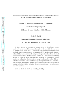 Direct reconstruction of the effective atomic number of materials by