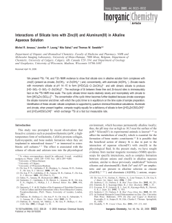Interactions of Silicate Ions with Zinc (II) and Aluminum (III) in