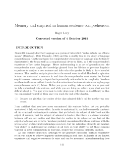 Memory and surprisal in human sentence comprehension