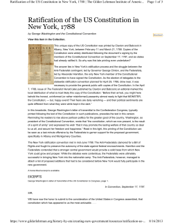 Ratification of the US Constitution in New York, 1788