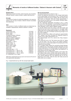 LEP 1.3.28 -11 Moments of inertia of different bodies / Steiner`s