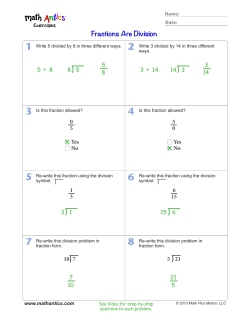 Fractions Are Division