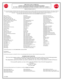 Kosher-Coca-Cola Products