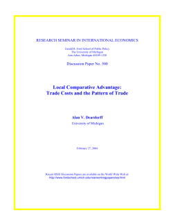 Trade Costs and the Pattern of Trade