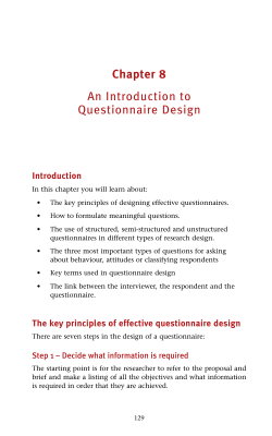An Introduction to Questionnaire Design