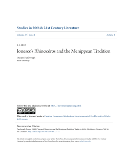 Ionesco&acirc;&bull;Žs Rhinoc&Atilde;&copy;ros and the Menippean