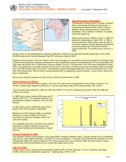 cholera country profile: sierra leone