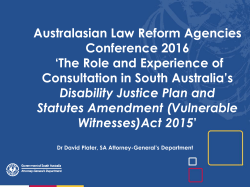 David Plater ALRAC 2016 presentation