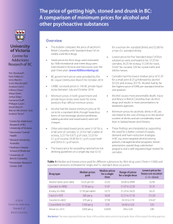 The price of getting high, stoned and drunk in BC: A comparison of