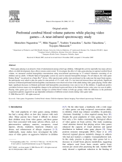 Prefrontal cerebral blood volume patterns while playing video