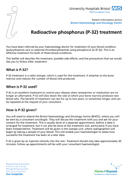 Radioactive phosphorus (P-32) treatment