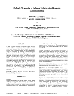 Biobank Metaportal to Enhance Collaborative Research: sail