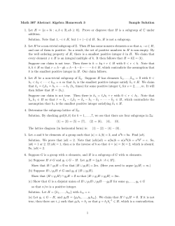 Math 307 Abstract Algebra Homework 3 Sample Solution 1. Let H