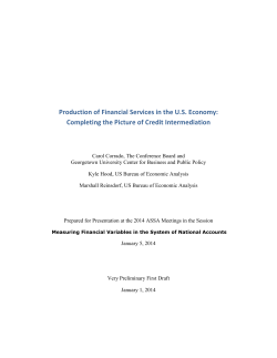 Production of Financial Services in the US Economy