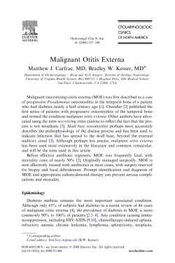 Malignant Otitis Externa