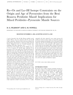 Re---Os and Lu---Hf Isotope Constraints on the Origin and Age of