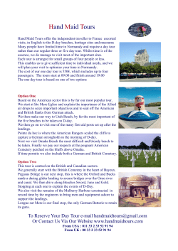 Day Tour 2013 - Hand Maid Tours