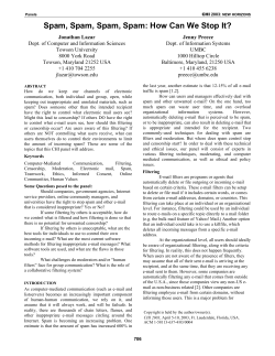 Panels: Spam, Spam, Spam: How Can We Stop It?