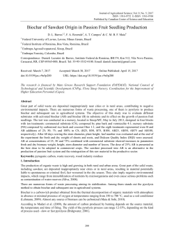 Biochar of Sawdust Origin in Passion Fruit Seedling Production