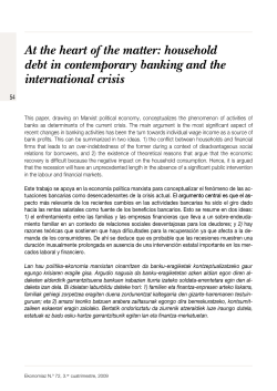 At the heart of the matter: household debt in contemporary banking
