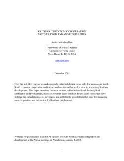 SOUTH-SOUTH ECONOMIC COOPERATION: MOTIVES