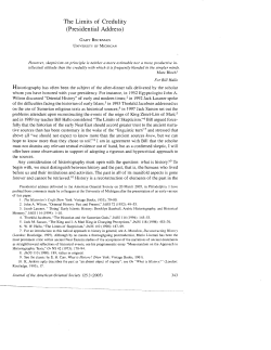 The Limits of Credulity (Presidential Address)