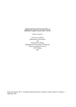 Spatial and Sectoral Characteristics of Relational Capital in
